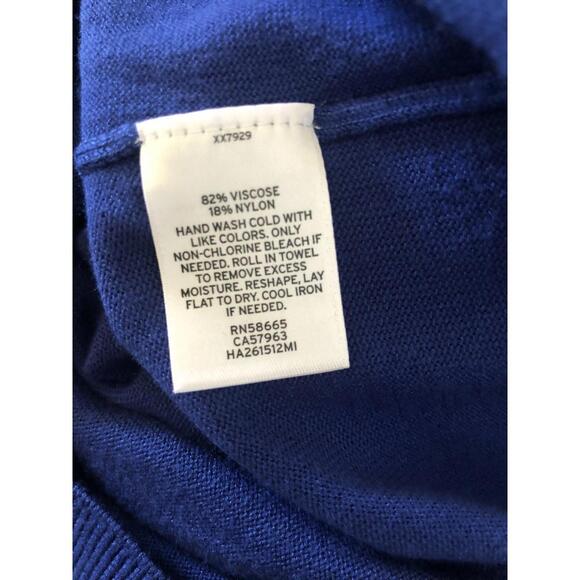 NWOT Halogen Three Quarter Sleeve Cardigan In BLUE MAZARINE Size XS Retail $46 - Picture 7 of 7